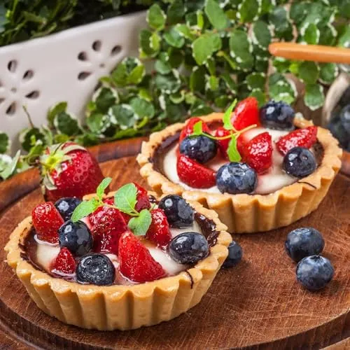 RINKLE TRENDZ Aluminium Cup Cake Tart Mould for Oven, Set of 6 Pieces, 8 cm by 3.3 cm