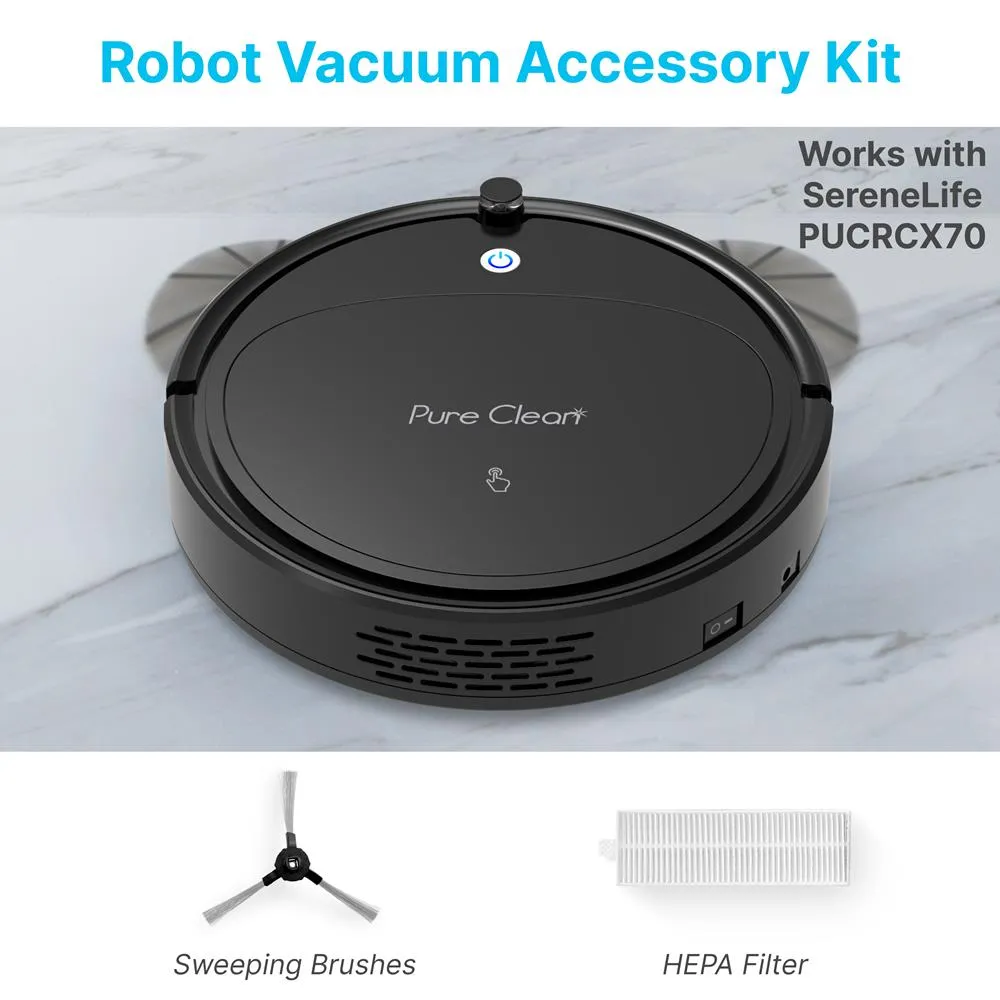 Robot Vacuum Accessory Kit - 4 Replacement Side Brush, & 2 Hepa Filters, ( Works With Pure Clean Model: Pucrcx70)