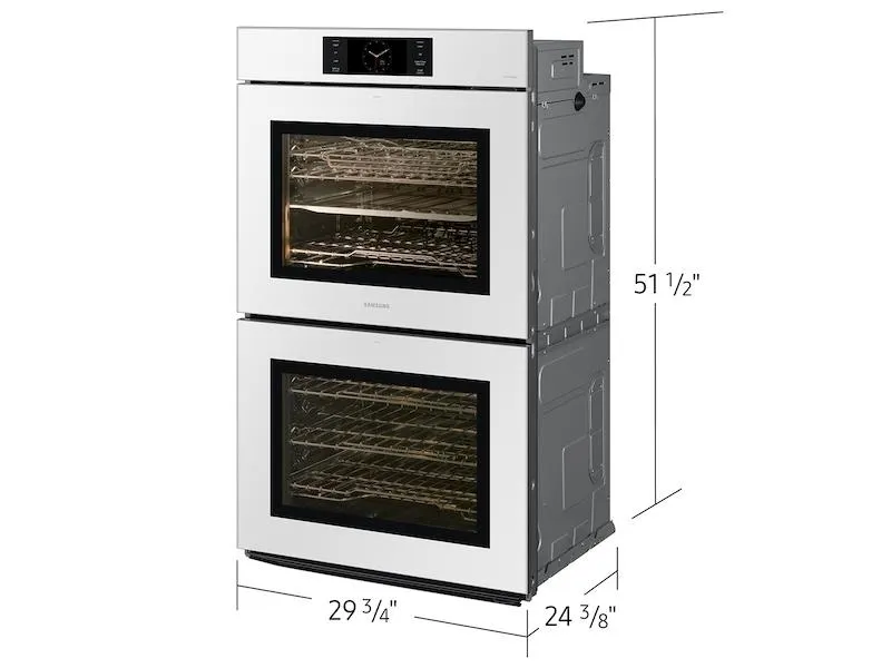 Samsung NV51CB700D12AA Bespoke 30" White Glass Double Wall Oven with AI Pro Cooking™ Camera