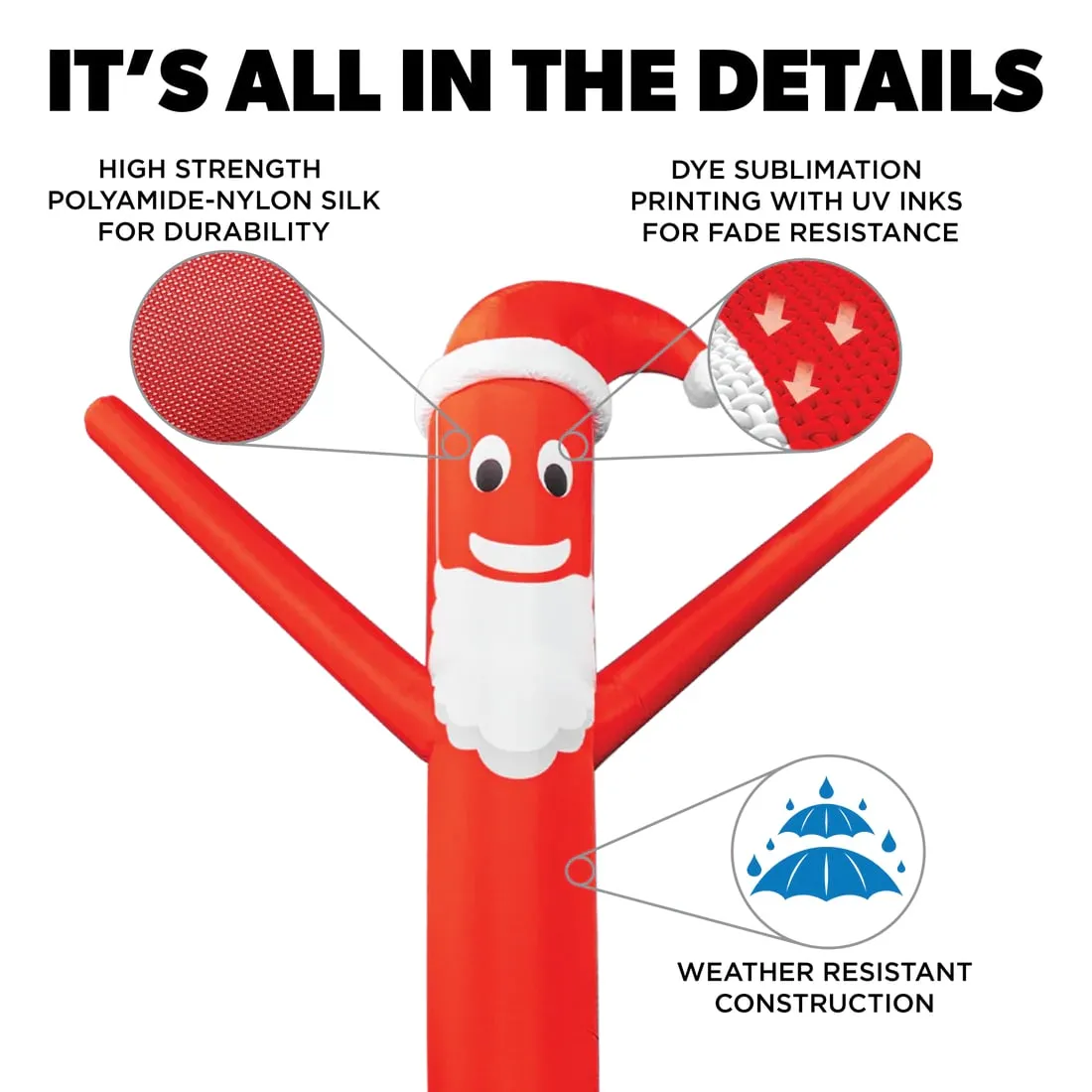 SANTA DISGUISE AIR DANCERS® INFLATABLE TUBE MAN