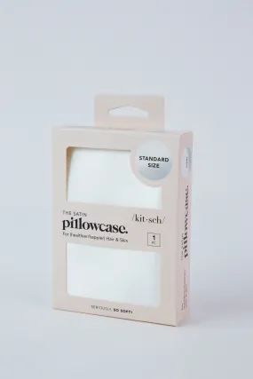 Satin Standard Pillowcase, Ivory | Kitsch