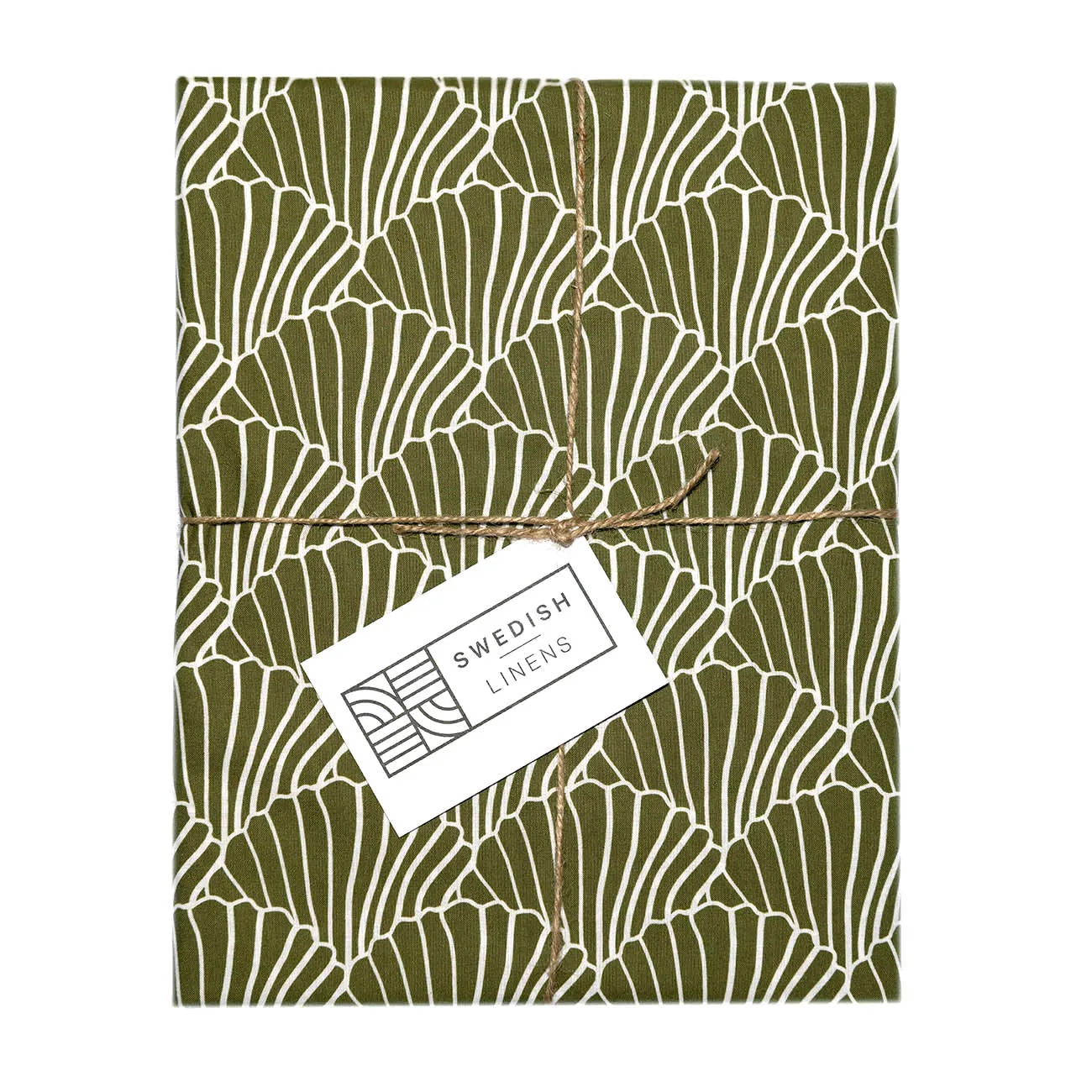 SEASHELLS | Olive green | Pillowcase | 40x80cm / 15.7x31.5"