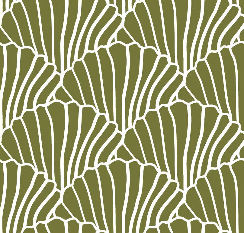 SEASHELLS | Olive green | Pillowcase | 40x80cm / 15.7x31.5"