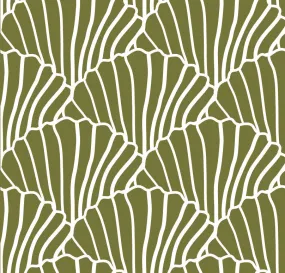 SEASHELLS | Olive green | Pillowcase | 40x80cm / 15.7x31.5"