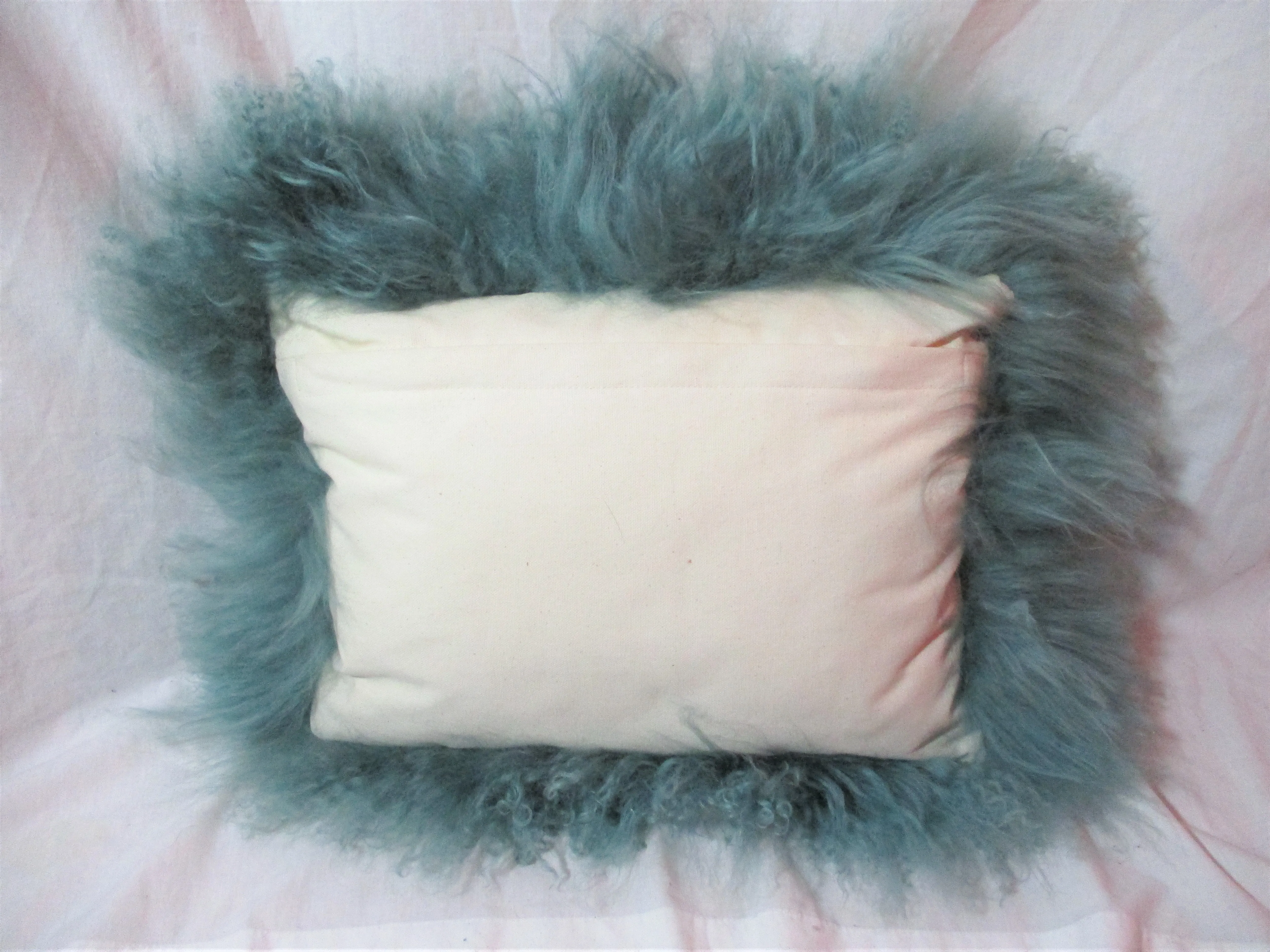 Set WEST ELM MONGOLIAN FUR Authentic Sham Cover Pillowcase PILLOW Shaggy 14.5x11"