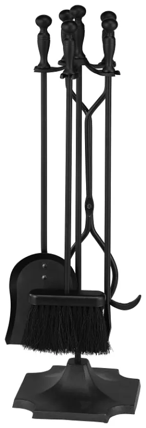 Simple Spaces T51030BK-C3L Fireplace Tool Set, Black, 5-Piece :SET: QUANTITY: 1