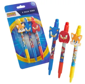 Sonic The Hedgehog Ballpoint Pens for Kids - Set of 3