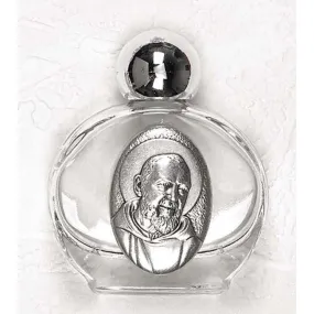 St Pio -Small Glass Holy Water Bottle