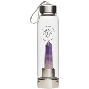 Summer Salt Body Amethyst Crystal Elixir - Glass Water Bottle 550mL   Neoprene Sleeve