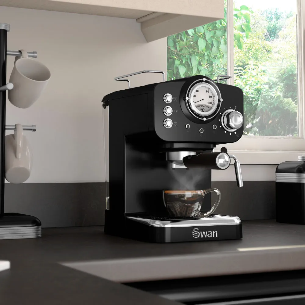 Swan Pump Espresso Coffee Machine  - Black