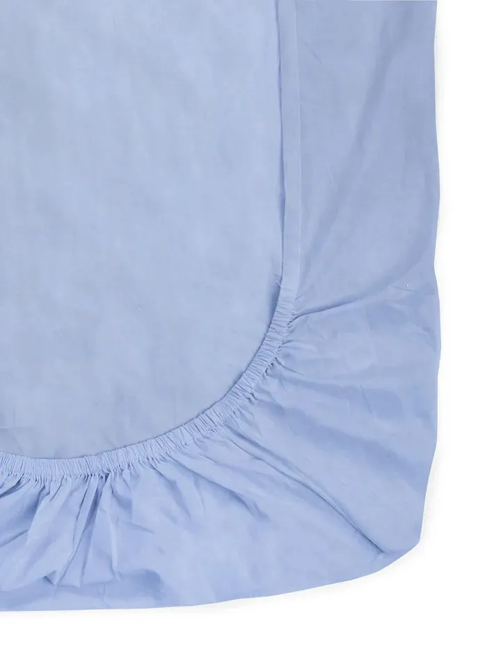 The Baby Atelier 100% Organic Fitted Queen Sheet Light Blue