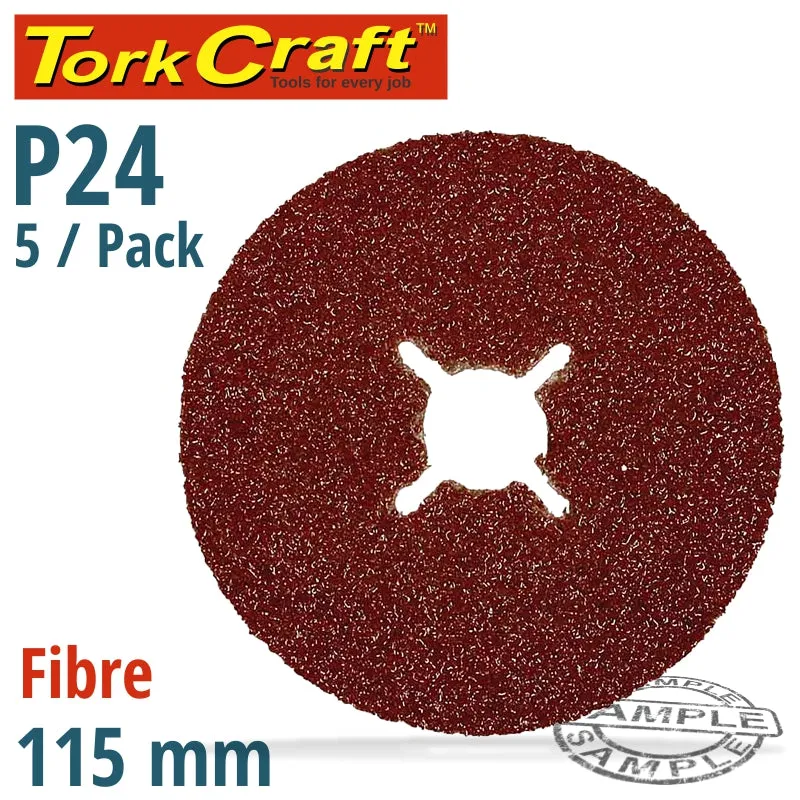 TORK CRAFT FIBRE DISC 115MM 24 GRIT 5 PACK ABR51024