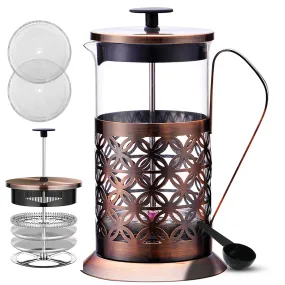 Upscale French Press Coffee Maker| 600ml Coffee Plunger Brewer Pot