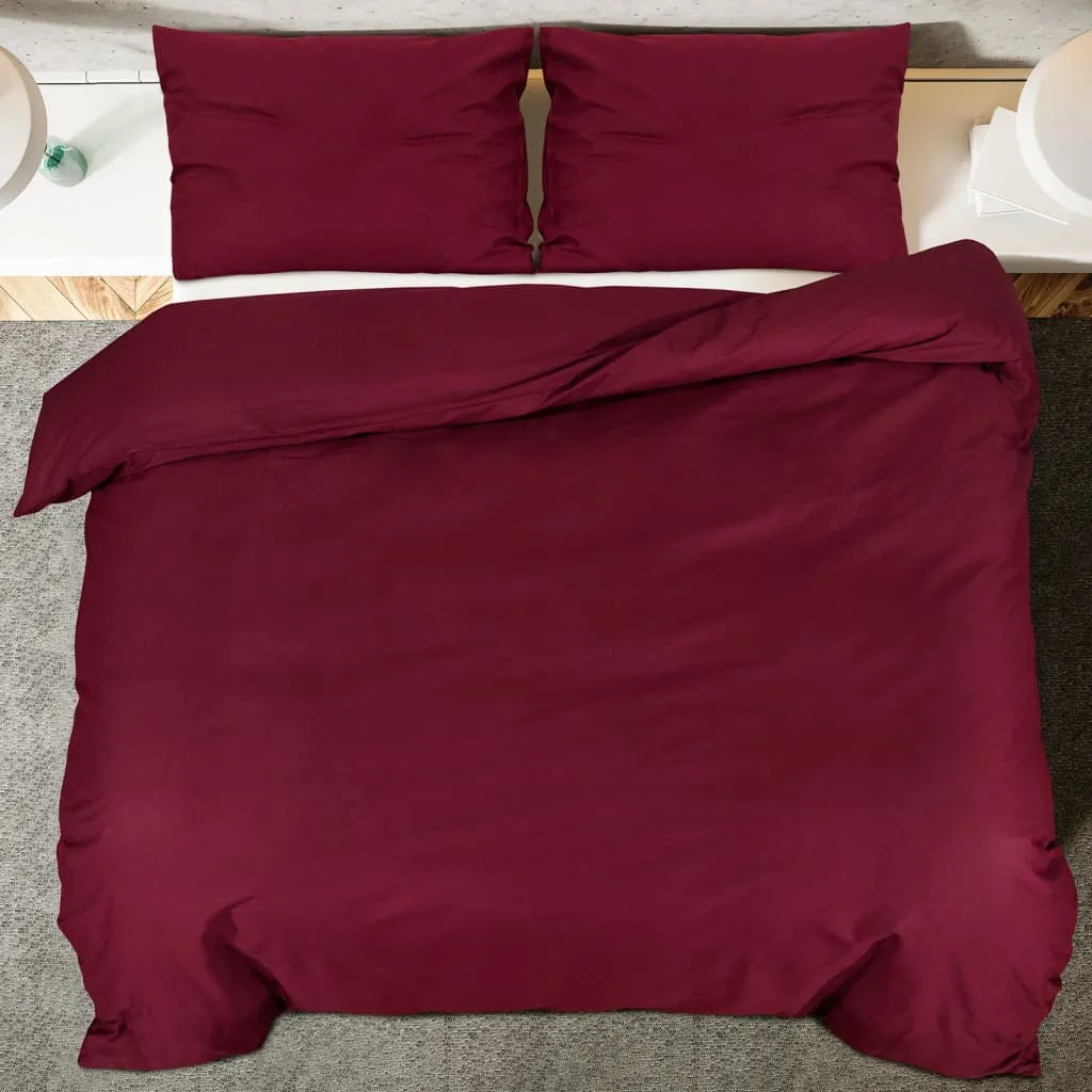 vidaXL Duvet Cover Set Bordeaux 135x200 cm Cotton