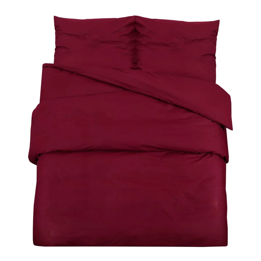 vidaXL Duvet Cover Set Bordeaux 135x200 cm Cotton