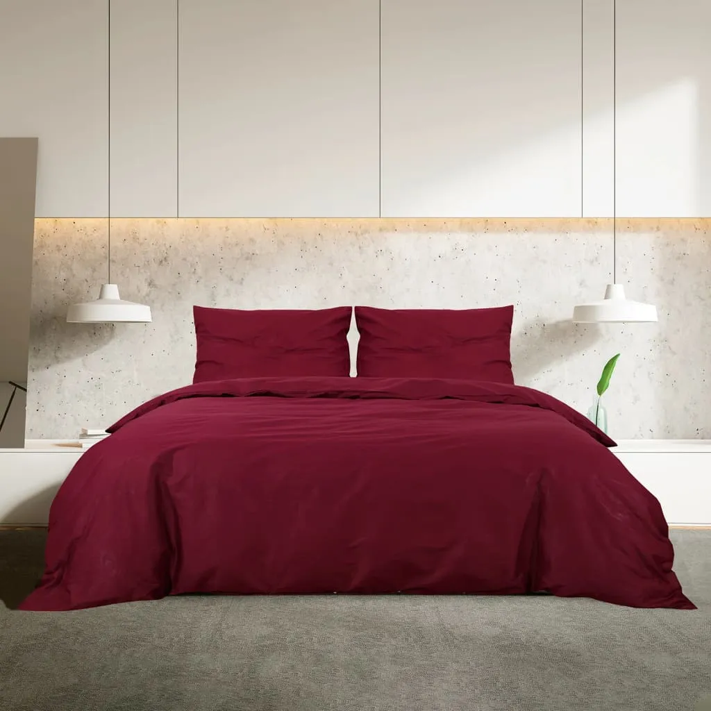 vidaXL Duvet Cover Set Bordeaux 135x200 cm Cotton