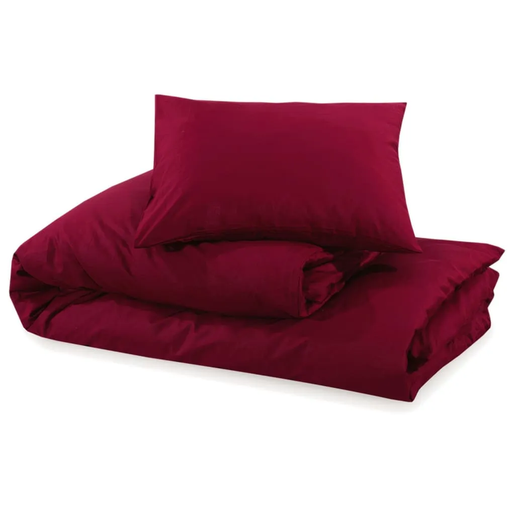 vidaXL Duvet Cover Set Bordeaux 135x200 cm Cotton