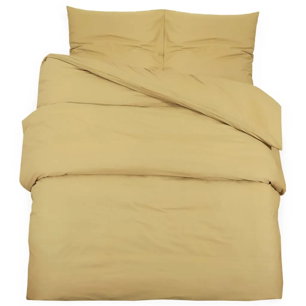 vidaXL Duvet Cover Set Taupe 140x200 cm Cotton