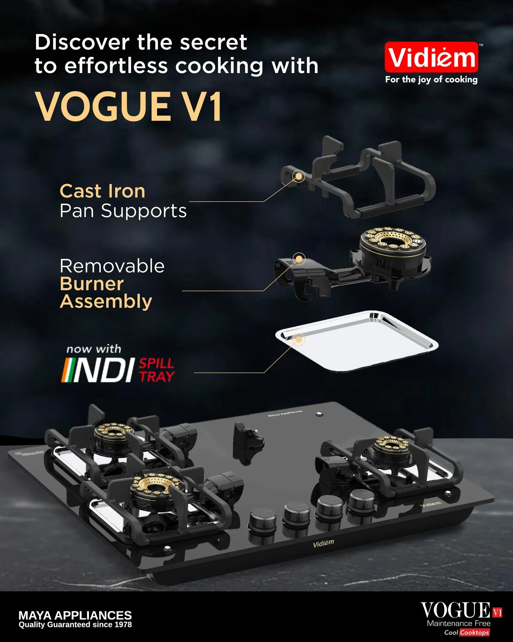 VIDIEM VOGUE V1 4-BURNER GAS COOKTOP