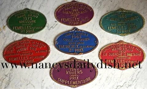 Vintage French Farmhouse Agriculture Plaque Cattle Competition 1959 French Farming History Bressuire