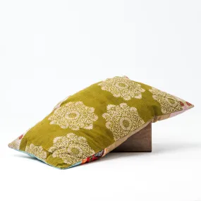 Vintage Kantha Lounge Pillowcase Greens 2