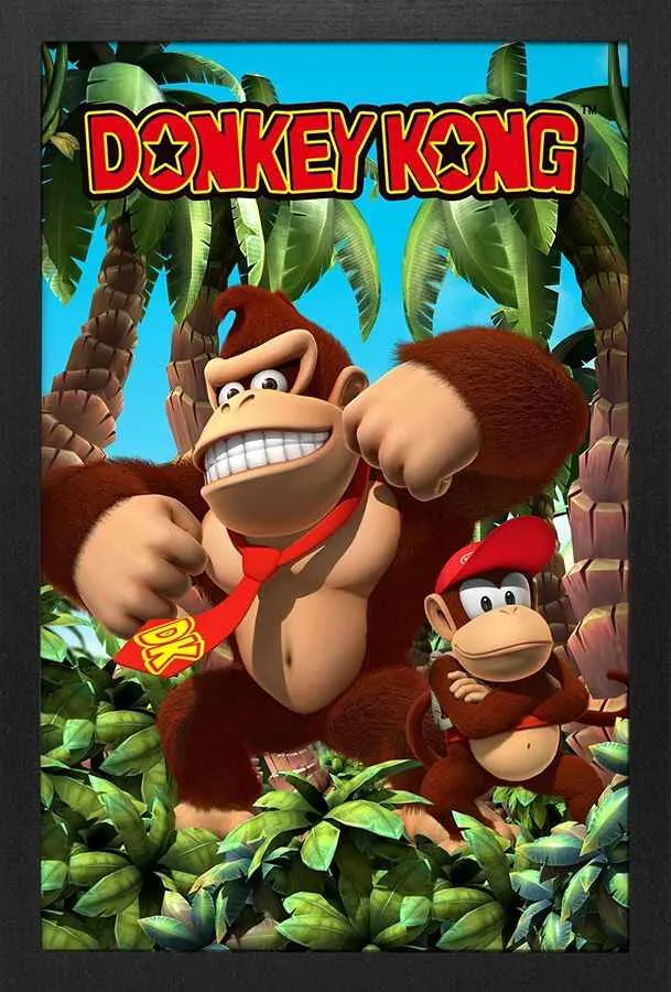 Wall Art Donkey Kong Jungle 12" x 18" Framed Poster Print