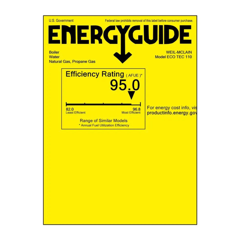 Weil-McLain ECO Tec 110-H 110,000 BTU Heat-Only Condensing Gas Boiler