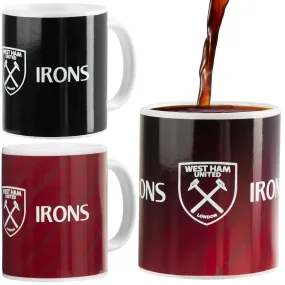 West Ham United F.C. Coffee Mug, 320ml Ceramic Heat Colour Changing Mug - Gifts for Him