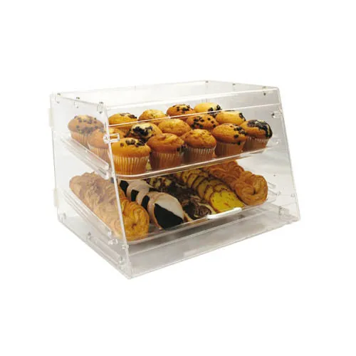 Winco ADC-2 2 Tray Acrylic Bakery Display Case With Rear Doors