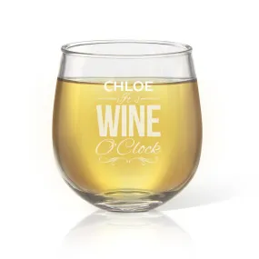 Wine O'Clock Stemless Wine Glass