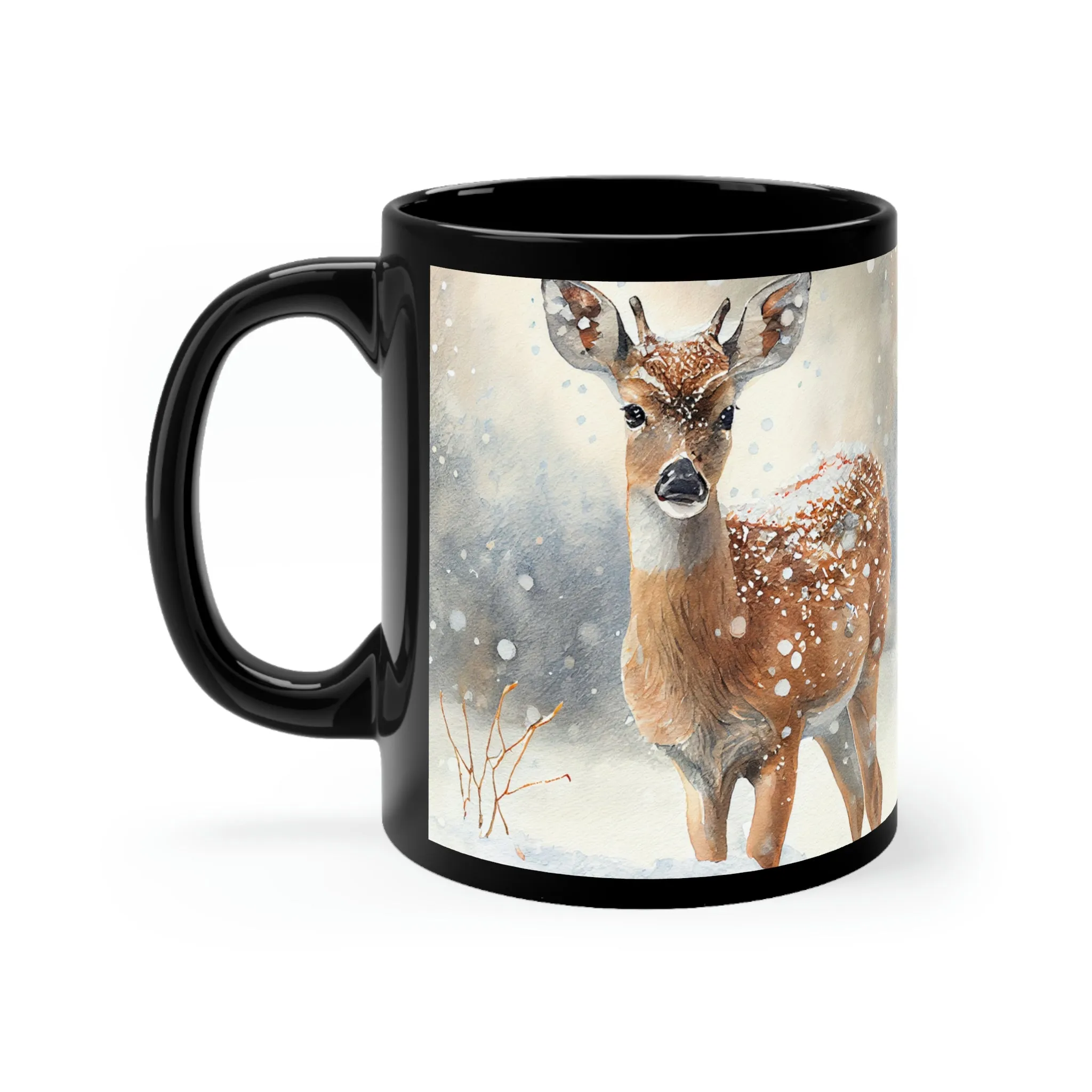 Winter Deer 02 - Black mug 11oz