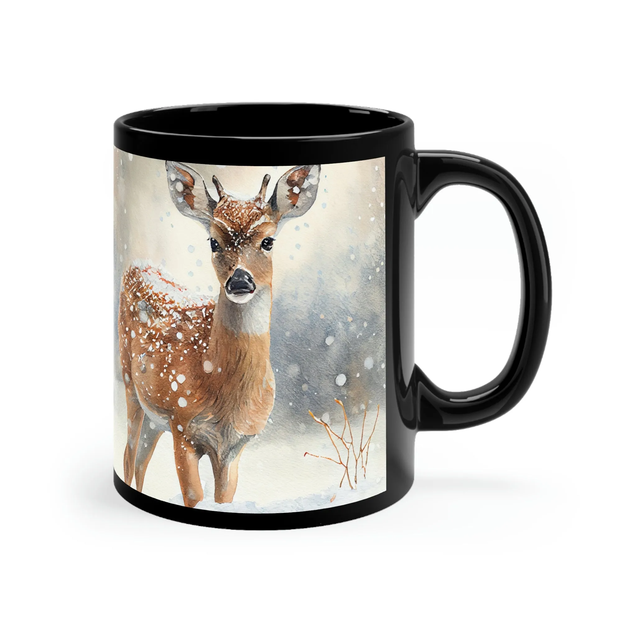 Winter Deer 02 - Black mug 11oz