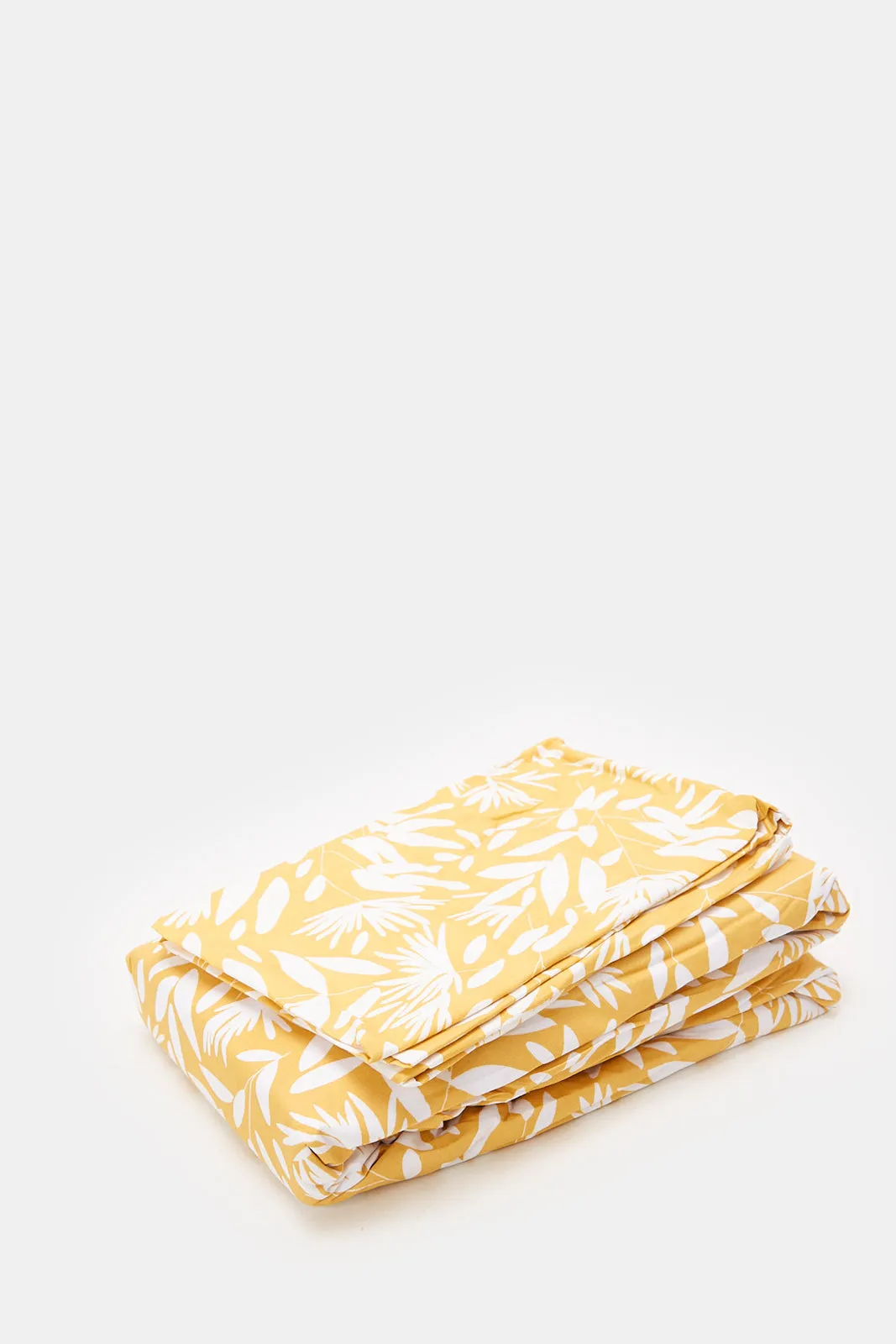 Yellow Leaves Printed Flat Sheet (Single Size)