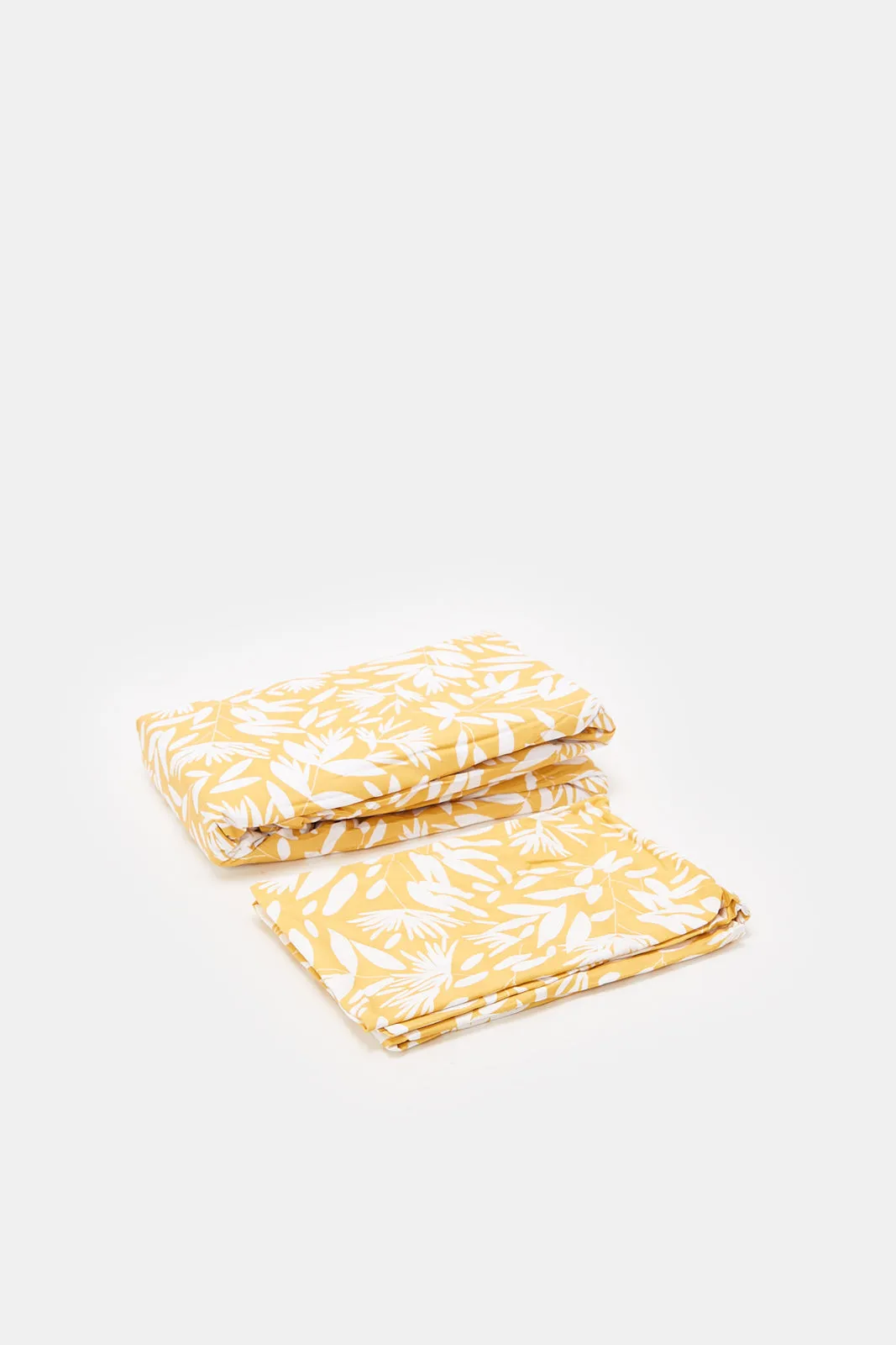 Yellow Leaves Printed Flat Sheet (Single Size)