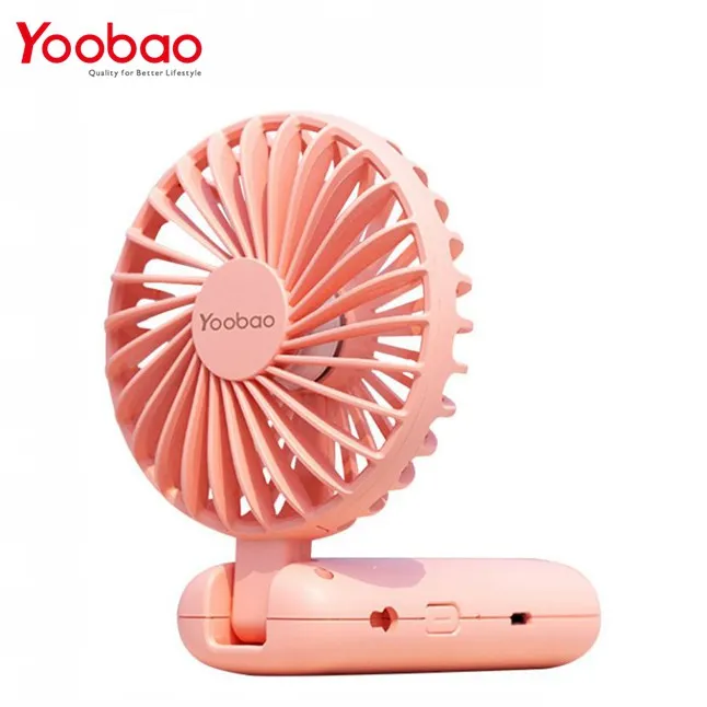 Yoobao F6 2000mAh Portable Hands-Free USB Rechargeable Handheld Fan with 3 Adjustable Speed and Up to 14.5 Hrs. Working Time (Pink Peach)