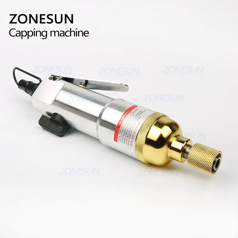 ZONESUN Hand Held Pneumatic Glass Perfume Shampoo Bottle Opener Capping Machine