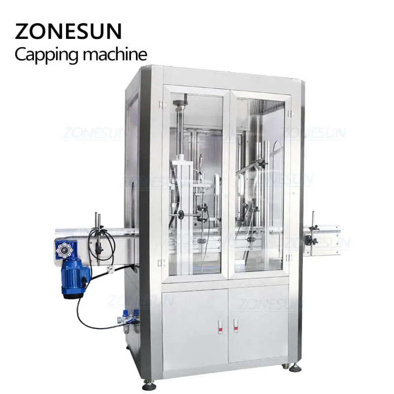 ZONESUN ZS-XG16D Automatic Glass Bottle Cap Cork Press Machine Jar Whisky Plastic Bottle Capping Machine With Dust Cover